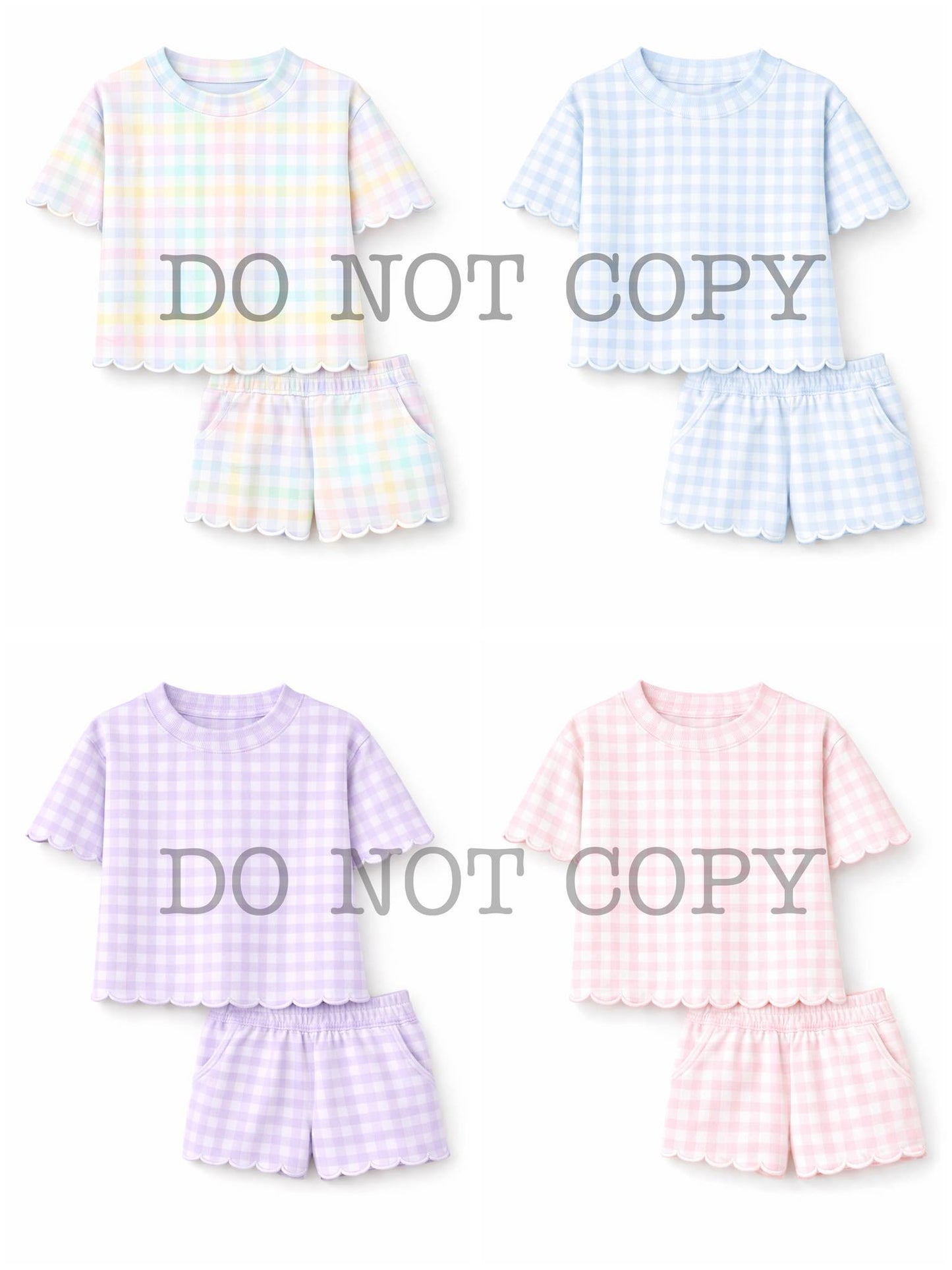 Gingham Scallop Sets
