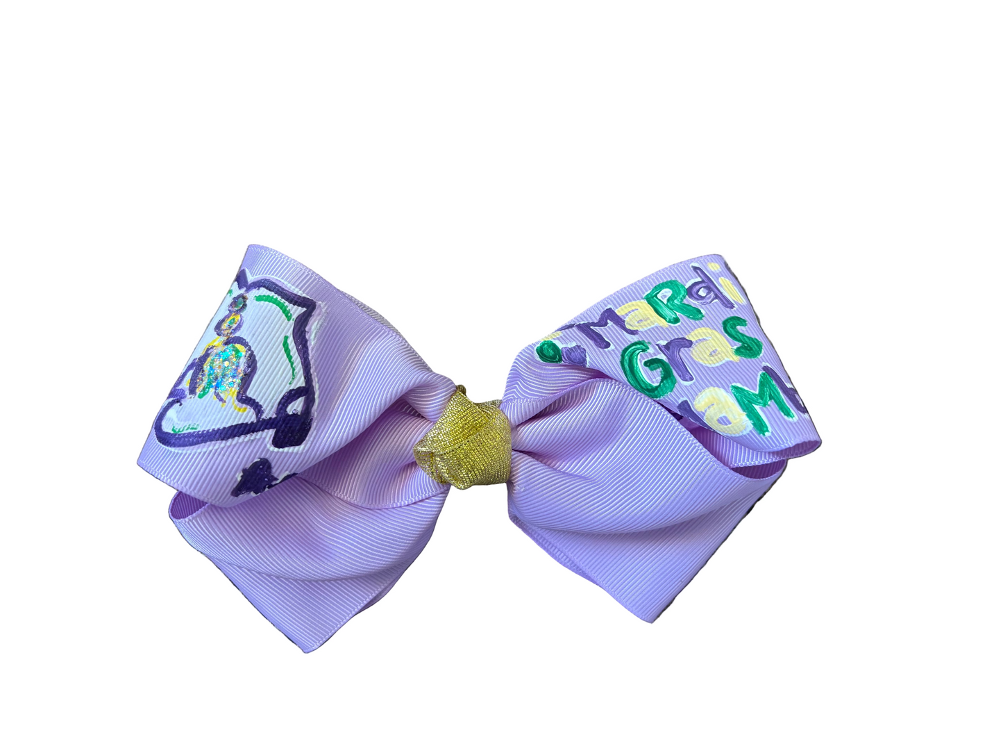 Mardi Gras Custom Painted Bows