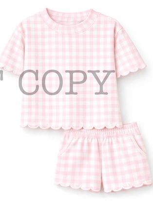 Gingham Scallop Sets